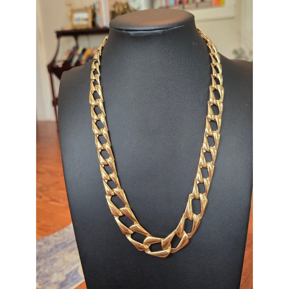 Napier Patented 1950s Goldtone Chain Necklace Vintage 18in